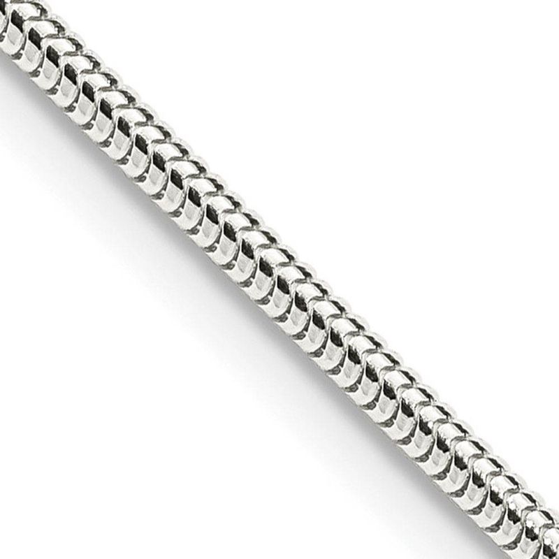 2mm Sterling Silver Solid Classic Round Snake Chain Necklace, 24 Inch